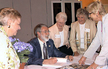 May 1, 2009 - Co-author Ed Brouder signs copies of the book after addressing the Manchester WOmen's Club 